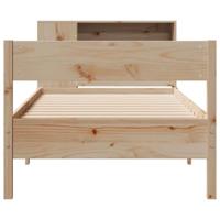 Bed met boekenkast zonder matras massief grenenhout 90x190 cm - thumbnail