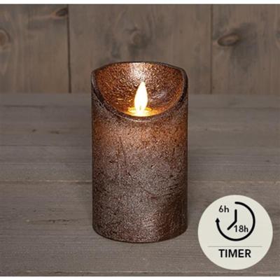 LED Kaars Wax Brons 12,5cm