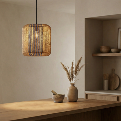 Lyora HanglampAbby Ø 33cm blauw met bruin - 9586604