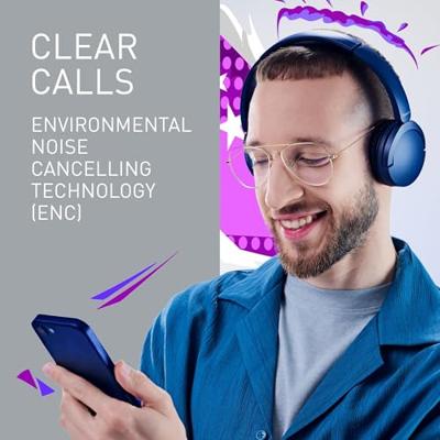 Panasonic RB-HF630BE-A Street draadloze hoofdtelefoon, over-ear, geïntegreerde microfoon, Bluetooth 5.3, multipoint, draaibaar, tot 72 uur batterijduur, USB-C, blauw