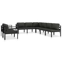8-delige Loungeset met kussens aluminium antraciet - thumbnail