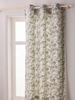 Hanoi bladeren bedrukt gezeefdoekt gordijn groen - thumbnail