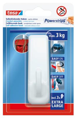 Haak voor ophanging TESA Powerstrips XL Zelfklevend Haak voor ophanging TESA Powerstrips XL Zelfklevend