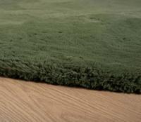 Tapeso Rond hoogpolig vloerkleed - Comfy plus - olijfgroen - 100 cm - thumbnail