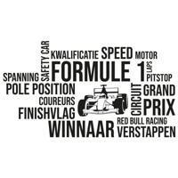 Formule 1 woorden cloud Max Verstappen - Muursticker - thumbnail