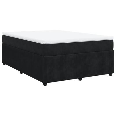 Boxspring met matras fluweel zwart 180x200 cm