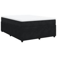 Boxspring met matras fluweel zwart 180x200 cm - thumbnail