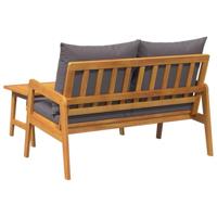 Bistroset met kussen 2 pcs Olie naturel Massief Acaciahout - thumbnail