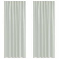 Gordijnen voile met roedezakken 2 st lichtgrijs - thumbnail