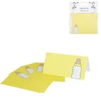 Tafelkaartjes Babyfles geel 10 cm 6 stuks | 24 stuks - thumbnail