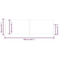 Tuinscherm uittrekbaar 200x600 cm crmekleurig - thumbnail