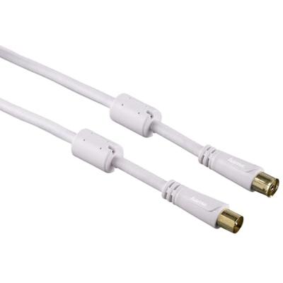 Hama 10,0 m 100 dB antennekabel verguld, ferrietkern coax-stekker koppeling