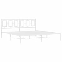 Bedframe met hoofdbord metaal wit 183x213 cm - thumbnail