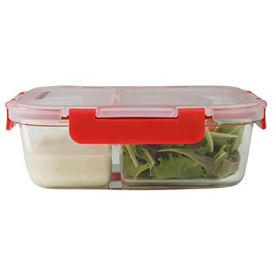 Set van 2 glazen lunchboxen - FACKELMANN - Move - Twee compartimenten - 1000 ml