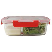Set van 2 glazen lunchboxen - FACKELMANN - Move - Twee compartimenten - 1000 ml - thumbnail