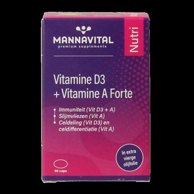 Mannavital Vitamine D3 & Vitamine A Forte Capsules