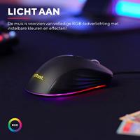 Trust GXT924 YBAR+ Gaming-muis Kabelgebonden Optisch Zwart 6 Toetsen 25600 dpi Verlicht - thumbnail