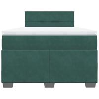 Boxspring met matras fluweel donkergroen 120x190 cm - thumbnail