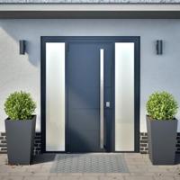 Plantenbakken 2 st 45x45x75 cm staal antracietkleurig - thumbnail