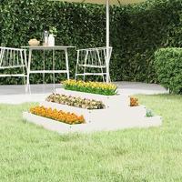 VidaXL Plantenbak 80x80x27 cm massief grenenhout wit - thumbnail