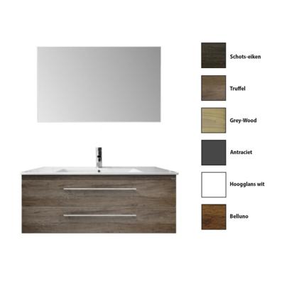 Badkamermeubelset Sanicare Q15 2 Laden Grey-Wood (spiegel optioneel) Badkamermeubelset Sanicare Q15 2 Laden Grey-Wood (spiegel optioneel)
