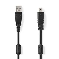 USB-Kabel | USB 2.0 | USB-A Male | US-E6 8-pins Male | 480 Mbps | Vernikkeld | 2.00 m | Rond | PVC | Zwart - thumbnail