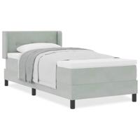 Boxspringbed met matras fluweel lichtgrijs 90x200 cm - thumbnail