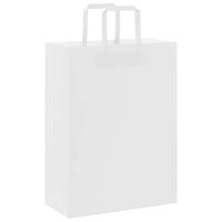 VidaXL Papieren zakken 250 st met hengsels 26x12x35 cm wit - thumbnail