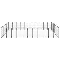 Hondenkennel 40 panelen 50 x 100 cm gepoedercoat staal zwart - thumbnail