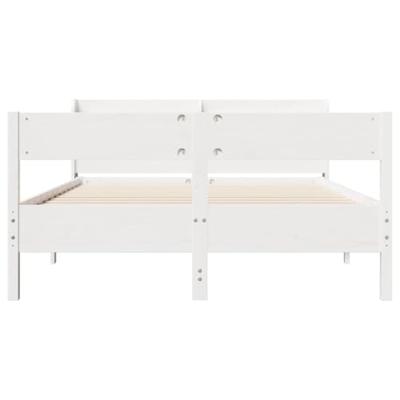 Bedframe zonder matras massief grenenhout wit 160x200 cm