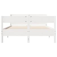 Bedframe zonder matras massief grenenhout wit 160x200 cm - thumbnail