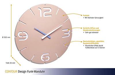 TFA Dostmann 60.3536.16 Wandklok Zendergestuurd 35 cm x 3.5 cm Roze