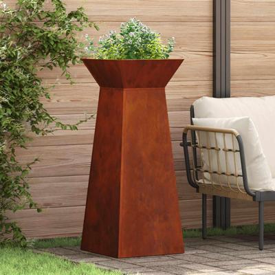 VidaXL Pilaar plantenbak 2 pcs zilver 40 x 40 x 100 cm cortenstaal VidaXL Pilaar plantenbak 2 pcs zilver 40 x 40 x 100 cm cortenstaal