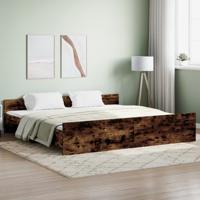 Bedframe met hoofd- en voeteneinde gerookt eiken 180x200 cm - thumbnail