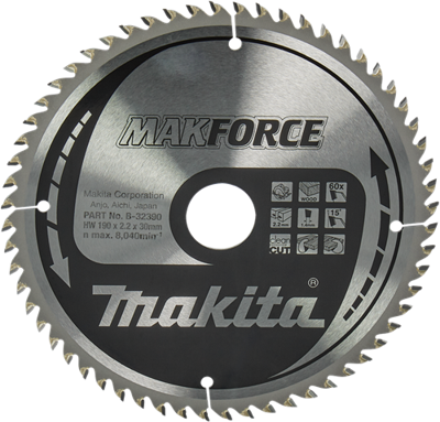 Makita Accessoires Cirkelzaagblad Hout | Makforce 190x30x2,2 60T 15g - B-32390 - B-32390