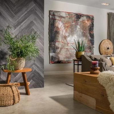 WallArt planken hout-look schuurhout eiken asgrijs