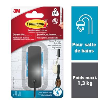 Haak voor ophanging 3M 1,3 kg 25 X 35 X 95 MM Zwart Lijmen (1 Stuks) Haak voor ophanging 3M 1,3 kg 25 X 35 X 95 MM Zwart Lijmen (1 Stuks)