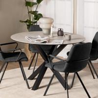 Bendt Ronde Eettafel 'Line' Keramiek, 119cm, kleur Grijs - thumbnail