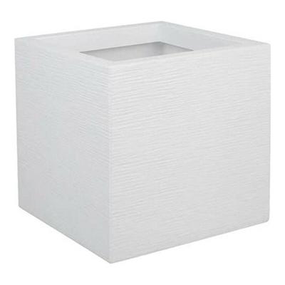 PLASTIC EDA Graphit Up vierkante bloembak - 21 L - 29,5 x 29,5 x 29,5 cm - witte ceruse PLASTIC EDA Graphit Up vierkante bloembak - 21 L - 29,5 x 29,5 x 29,5 cm - witte ceruse