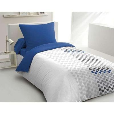 AMBROISIE microvezel dekbedset - 1 dekbedovertrek 140 x 200 cm + 1 kussensloop 63 x 63 cm - Blauw