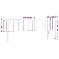 Hoofdbord LED 203x16x78/88 cm stof crèmekleurig - thumbnail