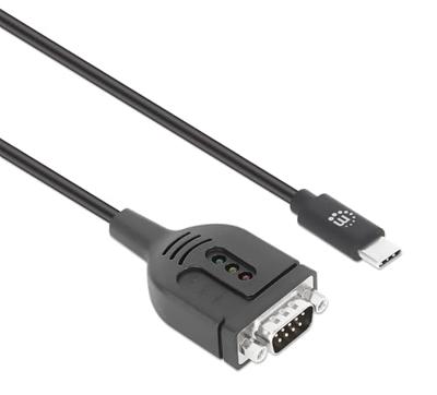 Manhattan Adapterkabel Serieel [1x USB-C stekker - 1x Serieel 9-polig] 100 cm Zwart
