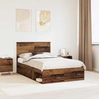 Bedframe met hoofdeinde Oudhout 120 x 200 cm Massief grenenhout - thumbnail