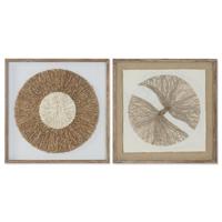 Schilderij Home ESPRIT Papier Kristal 60 x 3 x 60 cm (2 Stuks) - thumbnail