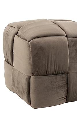 J-Line Poef 1-Zit Textiel|Hout Donker Grijs