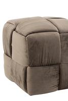 J-Line Poef 1-Zit Textiel|Hout Donker Grijs - thumbnail