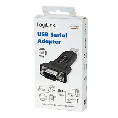 LogiLink Adapter Serieel [1x USB-A 2.0 stekker - 1x RS232-stekker] Zwart