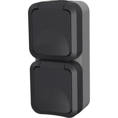 Dubbel stopcontact - QUARX - Aqua Pro - Buiten, verticaal, IP55, 250V, 16A