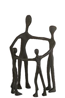 J-Line decoratie Familie Kring - aluminium - zwart