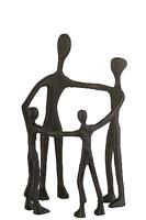 J-Line decoratie Familie Kring - aluminium - zwart - thumbnail